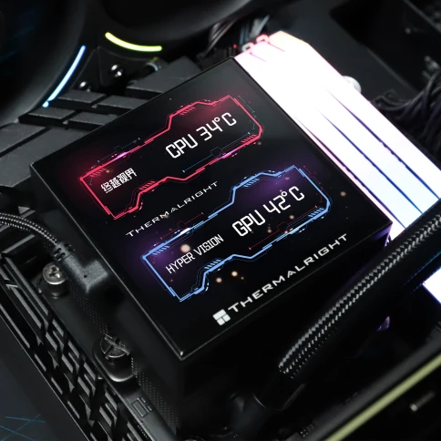Водяное охлаждение для процессора/ Water Cooling System Thermalright Hyper Vision 360 (360mm, LED, Black, ARGB/ Fans: 3x120mm, 69CFM, 27dBA, 2150RPM/ Pump height 68mm, 6400RPM, Rad thickness 27mm/ S: 1700, 1200, 1851, 115X, 2011, 2066, AM5, AM4) фото 9