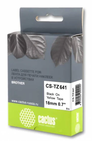 -/ Картридж ленточный Cactus CS-TZ641 TZe-641 черный для Brother 1010/1280/1280VP/2700VP фото 1