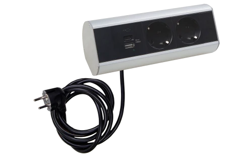 Donel Настольный розеточный блок Ovaledesign в сборе: 2х220V, USB Type A+C, кабель, тип: DDSBC фото 1