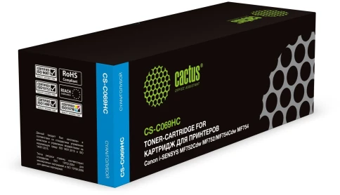 Картридж лазерный Cactus CS-C069HC 069H голубой (5500стр.) для Cano фото 1