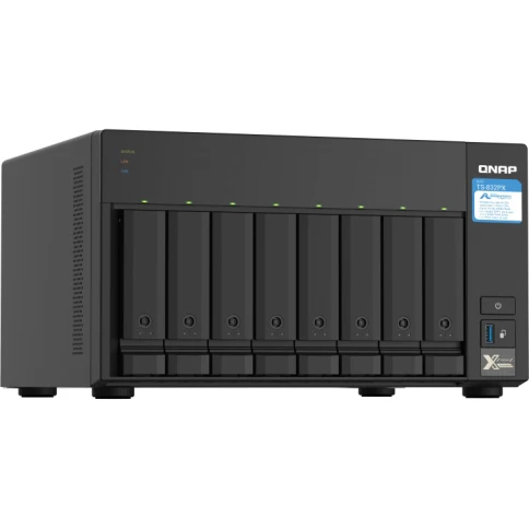 Сетевое хранилище без дисков/ SMB QNAP TS-832PX-4G 8-Bay NAS, AL324 64-bit quad-core 1.7GHz, 4GB DDR4 SODIMM RAM (up to 1x16 GB), 8 x 3.5"/ 2.5" drive slots, 2 x 10GbE SFP+ LAN, 2 x 2.5 GbE LAN, 3 x USB 3.2, PCIe slot  Gen.2 x 2, 3xUSB 3.2 фото 2