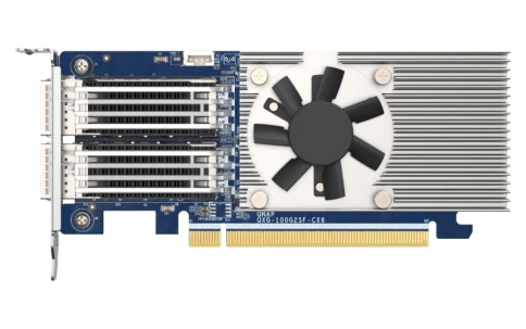 сетевая карта/ QNAP QXG-100G2SF-CX6 Dual Port 100 GbE SFP28 Network Card PCIe Gen4 x16 фото 5