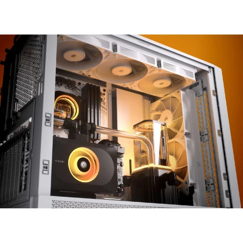 Корпус без блока питания/ Case Corsair Frame 4000D RS, Midi-Tower, TG, 3x120mm, 2xUSB-A 3.2, 1xUSB 3.2 Type-C, E-ATX, ATX, mATX, mITX White фото 7