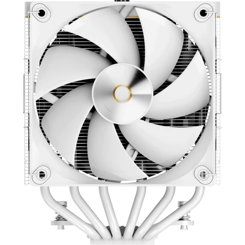 Кулер для процессора/ CPU Cooler Ocypus Iota A62 WH (260W, 4-pin PWM, LED temp., 158mm, Al/Cu, 6x6mm, 2x120mm, 77CFM, 29dBA, 2000RPM, S: 1851/1700/1200/115X, AM5/AM4, white) фото 3