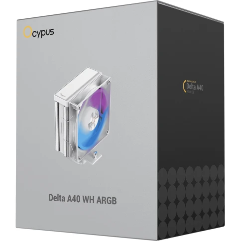 Кулер для процессора/ CPU Cooler Ocypus Delta A40 WH ARGB (220W, 4-pin PWM, 156.7mm, Al/Cu, 4x6mm, ARGB, 1x120mm, 73CFM, 29dBA, 2000RPM, S: 1851/1700/1200/115X, AM5/AM4, white) фото 8