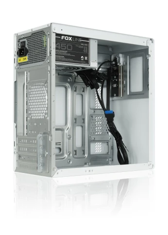 Корпус с блоком питания 450Вт./ Case Foxline FL-719W-FZ450R-U31, mATX case, white, w/PSU 450W 12cm, w/1xUSB2.0, w/1xUSB3.0, w/1xCombo Audio, w/pwr cord, w/o FAN фото 4