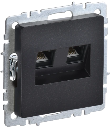 BRITE Роз. комп. 2-ая RJ45 кат.6 РК11-2-БрЧ черн. IEK фото 1