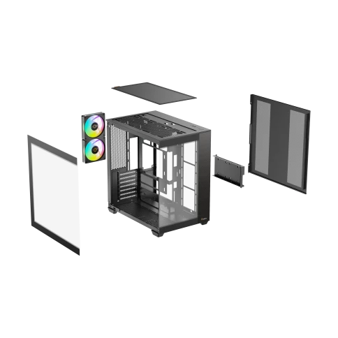 Корпус ПК без блока питания/ Case Ocypus Delta C74 BK ARGB, Midi-Tower, TG, 2x120mm ARGB, 2xUSB-A 3.0 + 1xUSB-C 3.1, ATX, mATX, mITX Black фото 9
