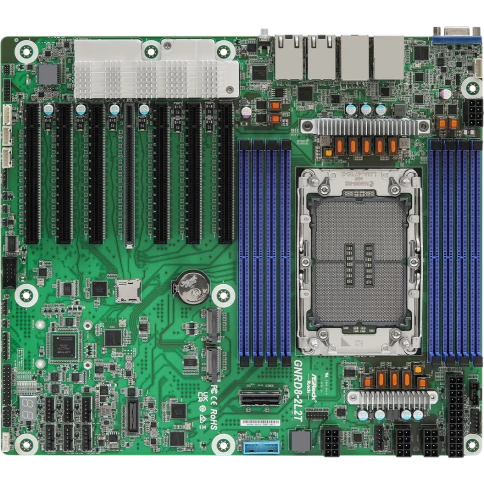 Материнская плата/ ASRock GNRD8-2L2T, CEB, 1x LGA 4710  Intel Xeon 6700P-series/ 6500P-series/ 6700E-series, 8x DDR5 RDIMM, MRDIMM, 7x PCIe5.0 / CXL2.0 x16*, 1x MCIO (PCIe5.0 / CXL2.0 x8), 2x M.2 (PCIe5.0 x4), 2x RJ45 (10GbE) Intel X710-AT2, 2x RJ45 (1GbE фото 1