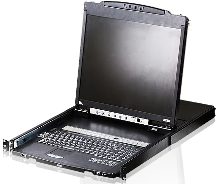 KVM-консоль ATEN CL5808NR 19″ Dual Rail — 8-портовый KVM-переключатель с выдвижным ЖК-дисплеем и русской клавиатурой фото 1