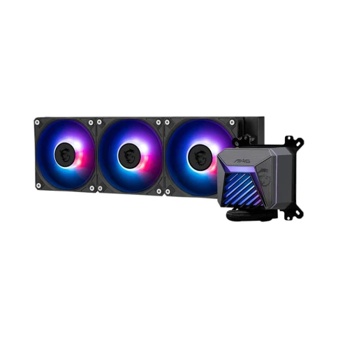 Система жидкостного охлаждения/ Water Cooling System MSI MAG CORELIQUID A15 360 (300W, 360mm, Black, ARGB/ Fans: 3x120mm, 64.89CFM, 28.7dBA, 2050RPM/ Pump 20dBA, 3400RPM, Rad thickness 27mm/ S: 1851, 1700, AM5, AM4) фото 3