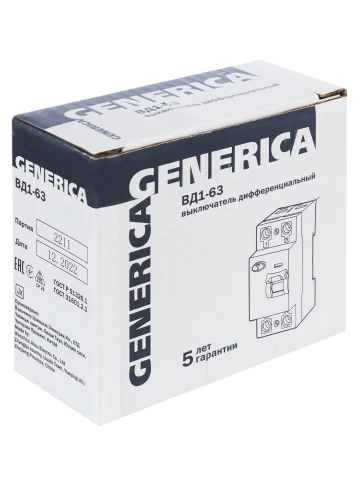 УЗО ВД1-63 2Р 63А 30мА GENERICA фото 9