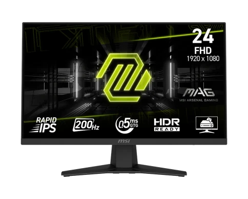 Монитор/ MAG 244F 23.8", 1920 x 1080,  Rapid IPS, 178x178, 200Hz, 1ms, HDMI, DP, 100x100VESA, 1y фото 1