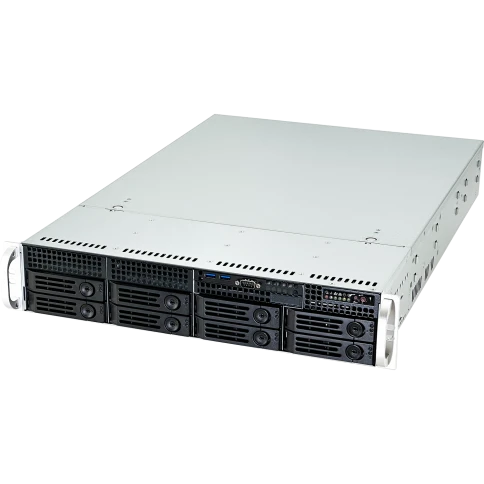 Серверный корпус/ 2U chassis; ATX, Micro-ATX, Mini-ITX MBs; 8 x 3.5''hs + 2 x 3.5'' internal + 2 x 2.'' hs rear; 1200W (1+1); AC-R50 rails фото 1
