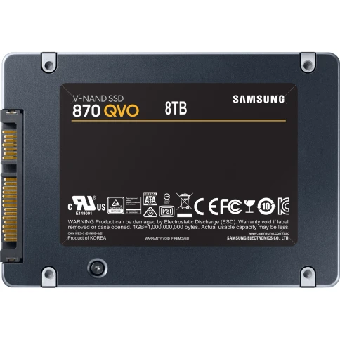 Твердотельные накопители/ Samsung SSD 870 QVO, 8000GB, 2.5" 7mm, SATA3, 4-bit MLC, R/W 560/530MB/s, IOPs 98 000/88 000, TBW 2880, DWPD 0.33 (12 мес.) фото 5