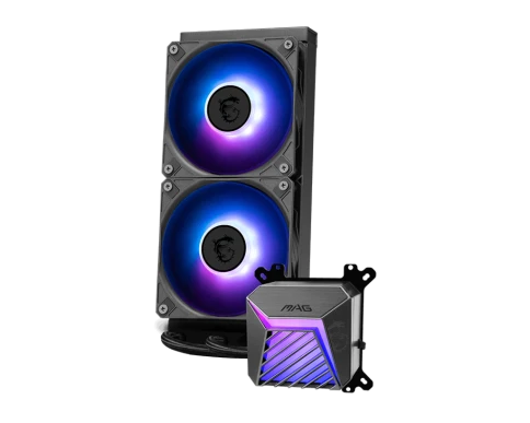 Система жидкостного охлаждения/ Water Cooling System MSI MAG CORELIQUID A15 240 (240W, 240mm, Black, ARGB/ Fans: 2x120mm, 64.89CFM, 28.7dBA, 2050RPM/ Pump 20dBA, 3400RPM, Rad thickness 27mm/ S: 1851, 1700, AM5, AM4) фото 5
