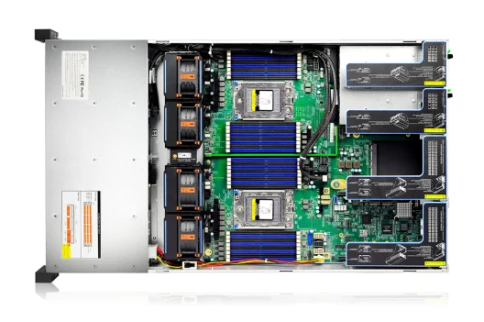 Серверная платформа/ Gooxi SR201-D12RE 2u 12 bay platform with expander backplane, based on AMD 7003 ; 2x 2.5" rear SAS/SATA; 2x 2.5" rear NVMe ; RAID 9460-8i 4G +BBU, 2xPCIe 4.0x16; 4xPCIe 4.0x8 ; RAIL kits; 2x1300W psu EU power cables фото 3