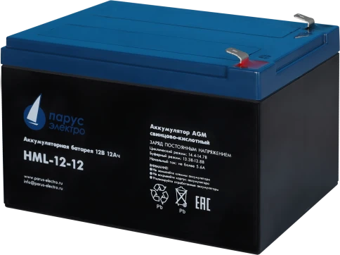 Battery Parus Electro, HML-12-12, 12V, 12Ah фото 2