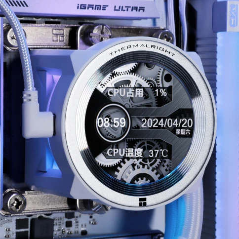 Система жидкостного охлаждения/ Water Cooling System Thermalright Core Vision 360 (360mm, LED, White, ARGB/ Fans: 3x120mm, 72.37CFM, 27.7dBA, 2000RPM/ Pump height 66mm, Rad thickness 27mm/ S: 1700, 1200, 1851, 115X, 2011, 2066, AM5, AM4) фото 8