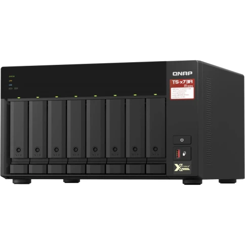 Сетевое хранилище без дисков/ SMB QNAP TS-873A-8G NAS, 8 trays 3,5"/2,5", 2x2,5 GbE BASE-T, 2 x M.2 NVMe 2280 slots, quad-core AMD Ryzen V1500B 2,2 GHz, 8 GB SO-DIMM DDR4 (1 x 8 GB) up to 64GB (2x32 GB) фото 3