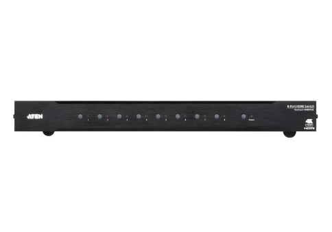 Переключатель, электрон.,4K HDMI, 8> 1 монитор,  без шнуров, (до 1920x1200 60Hz;HDTV 480p/720p/1080i/1080p;Ульт ДУ;порт RS232;20 метр.(24AWG)/15 метр.(28AWG);Б.П.220> 5.3V)/ VIDEO MATRIX 8 INPUTS 1 OUTPUT HDMI TRUE 4K фото 1