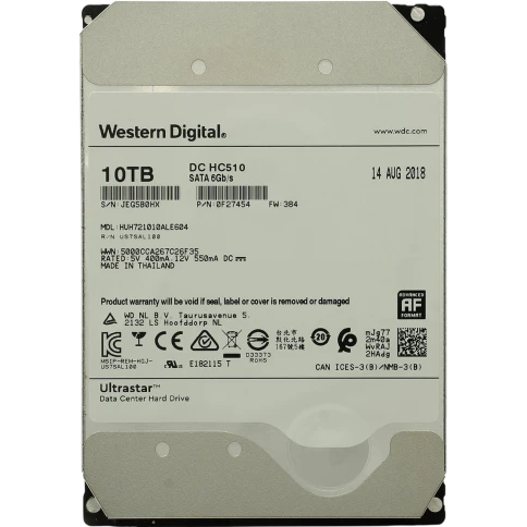 Жесткий диск/ RECERTIFIED HDD HGST SATA Server 10Tb Ultrastar HE10 7200 6Gb/s 256MB 0F27488 1 year warranty (replacement HUH721010ALE604, ST10000NM017B, ST10000NM001G, MG10ADA10TE) RECERTIFIED фото 1