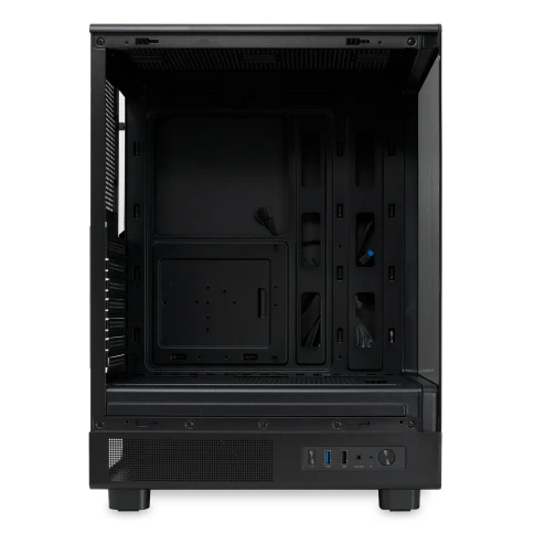 Корпус без блока питания/ Case HSPD F510, Panoramic Mid Tower, Black, TG, 0.5 SPCC, no fans ATX, mATX, mITX 180/280/160mm 1x2.5", 1x3.5", 7xPCI 1xUSB-A 3.0, 1xUSB-A 1.0 356x218x467mm фото 4