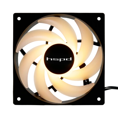 Кулер/ Case Cooler HSPD M1 Black (120x120x25mm, 4-pin PWM, ARGB, 57.56CFM, 26.86dBA, 1600RPM, Black) фото 1