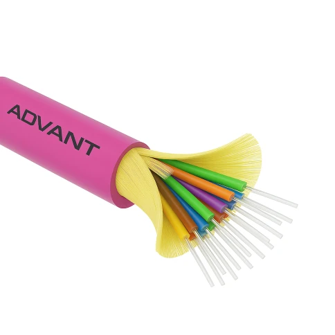 Волоконно-оптический кабель ADVANT ADVOM4-FO16-UV-LM, тип волокна MM 50/125 (OM4), количество волокон: 16, среда использования: Внутренняя/Внешняя, внешняя оболочка: LSZH, цвет: Маджента. Внешний диаметр: 7,1 фото 1