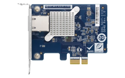 Сетевая карта/ QNAP QXG-5G1T-111C PCIe Gen2 x1, Single-port 4-speed 5 GbE network expansion card (5Gbps/ 2.5Gbps/ 1Gbps/ 100Mbps)  Low-profile bracket pre-installed; full-height and specialized brackets are bundled фото 2