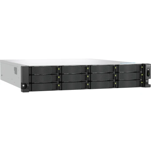 Сетевое хранилище без дисков/ ENTERPRISE QNAP TS-h1277AXU-RP-R5-16G QuTS hero NAS RAID, 12x3.5 "/ 2.5" bays, 2 x M.2 2280 PCIe Gen 5 x2 slots, 2x2.5GbE RJ-45 ports, 2x10 GbE 10GBASE-T, 2U Rackmount, 2 power supplies. 6-core/12-thread AMD Ryzen 5 фото 2
