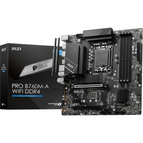 Материнская плата/ MB MSI INTEL B760 s1700, 4xDDR4(128GB), 2xHDMI 2.1/2xDP, 1xPCIe 4.0x16, 1xPCIe 3.0x16, 1xPCIe 3.0, 1xLAN (2.5GbE), Wi-Fi, BT, 4xSATA 6Gb/s, 2xM.2, 4xUSB 3.2, 2xUSB 2.0, 1xPS/2, mATX фото 5