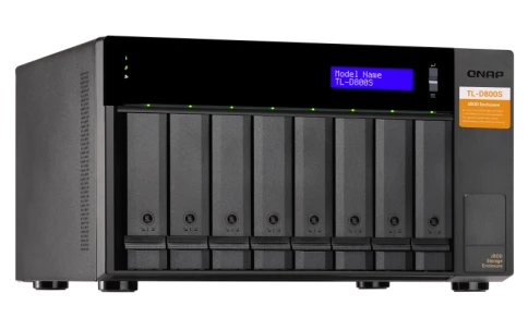 Полка расширения сетевого хранилища без дисков/ SMB QNAP TL-D800S SATA expansion enclosure, 8-tray 3,5"/2,5" w/o HDD. 2xSFF-8088, hardware RAID support, desktop version. фото 1