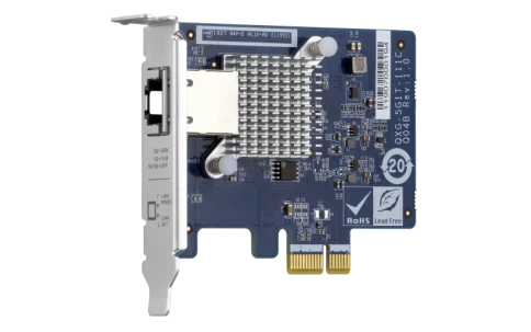 Сетевая карта/ QNAP QXG-5G1T-111C PCIe Gen2 x1, Single-port 4-speed 5 GbE network expansion card (5Gbps/ 2.5Gbps/ 1Gbps/ 100Mbps)  Low-profile bracket pre-installed; full-height and specialized brackets are bundled фото 1