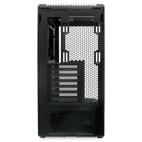 Корпус без блока питания/ Case HSPD F711, Panoramic Full Tower, Black, TG, 0.7 SPCC, no fans ATX, mATX, mITX 190/420/280mm 2x2.5", 2x3.5", 7xPCI 1xUSB-A 3.0, 1xUSB-C 445x235x475mm фото 2