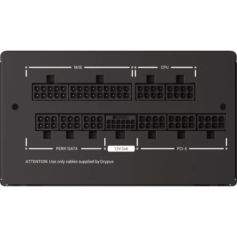 Блок питания ПК/ Power Supply Ocypus Iota P750, Model P750-GF, 750W 80+ Gold (ATX, 3.1, Full modular, 1x24(20+4)pin, 2xCPU 8(4+4)pin, 3xPCIe*2 8(6+2)pin, 1x12V-2x6, 8xSATA3 , Active, 120x120mm, 150x140x86mm, APFC, black) фото 4