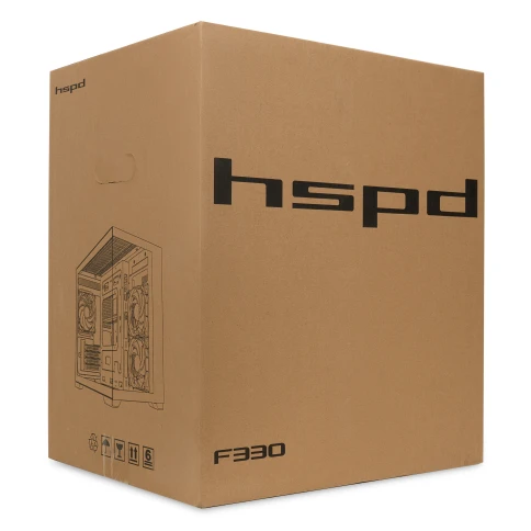Корпус без блока питания/ Case HSPD F330, Panoramic Mini-tower, Black, TG, 0.5 SPCC, 3x120mm ARGB (FN027) mATX, mITX 160/400/200mm 1x2.5", 2x3.5", 4xPCI 1xUSB-C 3.0, 2xUSB-A1.0 428x280x375mm фото 11