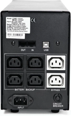 ИБП Powercom IMD-1200AP, LCD, линейно-интерактивный, 1200 ВA, 720 Вт, 4 розетки IEC320 C13 с резервным питанием,  2 розетки IEC320 C13 с фильтрацией, USB, защита RJ45/RJ11, ШхГхВ 130х382х192мм, 13.4 кг/ UPS Powercom IMD-1200AP, LCD, Line Interactive, 1200 фото 6