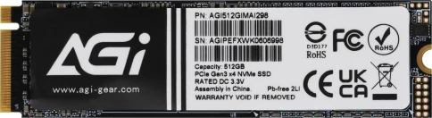 Твердотельный накопитель AGi PCIe 3.0 x4 512GB AGI512GIMAI298 AI298 M.2 2280 [AGI512GIMAI298] фото 1