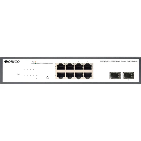 Коммутатор/ Unmanaged Switch 8x1000Base-T PoE, 2x1000Base-X SFP, PoE Budget 120W, 19" w/brackets фото 2