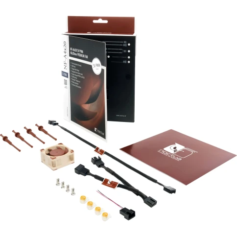 Кулер для корпуса/ Case Cooler Noctua NF-A4x20 5V PWM (40x40x20mm, 4-pin PWM, 5.53CFM, 14.9dBA, 5000RPM, Beige/Brown) фото 4