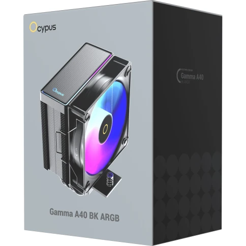 Кулер для процессора/ CPU Cooler Ocypus Gamma A40 BK ARGB (200W, 4-pin PWM, 133mm, Al/Cu, 4x6mm, ARGB, 1x100mm, 41CFM, 29.5dBA, 2400RPM, S: 1851/1700/1200/115X, AM5/AM4, black) фото 8
