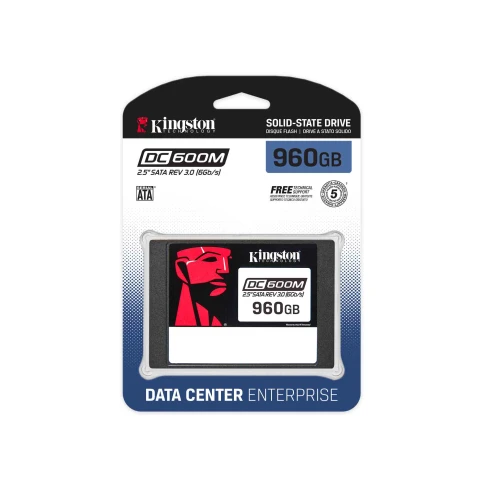 Твердотельный накопитель/ Kingston SSD DC600M, 960GB, 2.5" 7mm, SATA3, 3D TLC, R/W 560/530MB/s, IOPs 94 000/65 000, TBW 1752, DWPD 1 (12 мес) фото 2