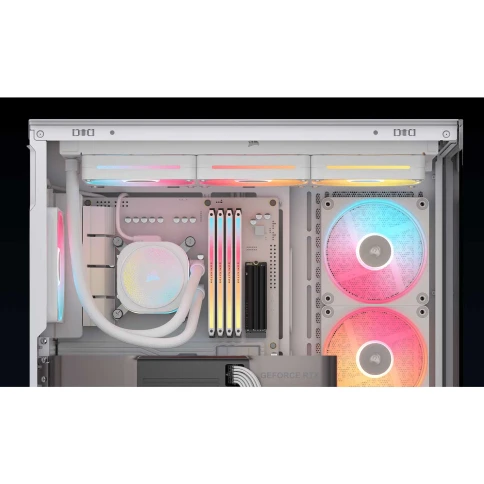 Корпус без блока питания/ Case Corsair 3500X LX-R RGB iCUE LINK, Midi-Tower, TG, 3x120mm ARGB, 2xUSB-A 3.2, 1xUSB 3.2 Type-C, E-ATX, ATX, mATX, mITX White фото 5