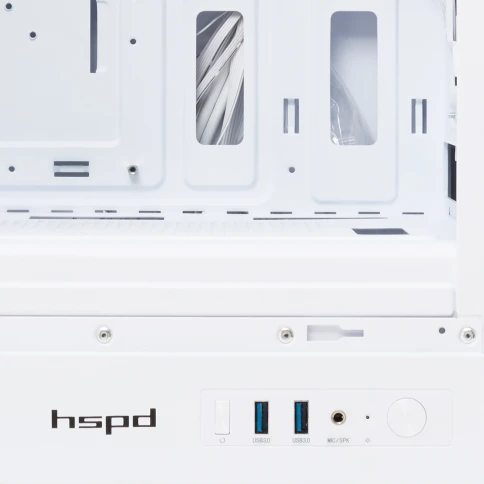 Корпус без блока питания/ Case HSPD M510, Mesh Mid Tower, White, TG, 0.5 SPCC, 4x120mm ARGB (Orbis F1) ATX, mATX, mITX 180/280/160mm 1x2.5", 1x3.5", 7xPCI 2xUSB-A 3.0 517x277x418mm фото 8
