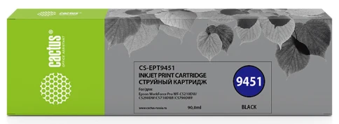 -/ Картридж струйный Cactus CS-EPT9451 T9451 черный (90мл) для Epson WF-C5290DW/C5790DW фото 2