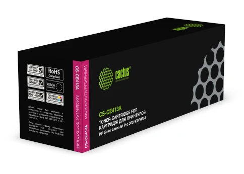 -/ Картридж лазерный Cactus CS-CF413A CF413A пурпурный (2300стр.) для HP LJ M452DW/DN/NW M477FDW/M477FD фото 3