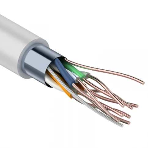 Кабель информационный F/UTP категория 5е 4х2х24AWG(0,50мм) 50м CCA (омедненка) PVC solid серый PROCONNECT фото 1