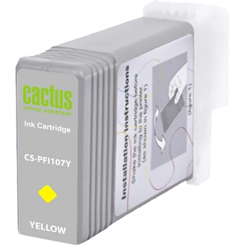 -/ Картридж струйный Cactus CS-PFI107Y желтый (130мл) для Canon IP iPF670/iPF680/iPF685/iPF770/iPF780/i фото 2