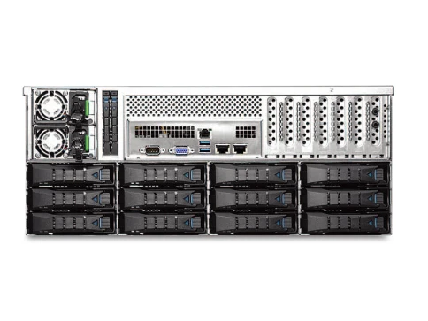 Серверная платформа/ SB402-VG, 4U, 2xLGA-3647, 36xSATA/SAS HS 3,5/2,5" universal bay + 2* 7mm 2.5" rear HS bay, Virgo ( 2xs3647 up to 165W, C622, 12xDDR4 DIMM, 2x10GbE SFP+, LSI 3008 SAS IOC (RAID 0/1/1E/10), dedicated BMC port, AST2500), 12G 24 фото 3